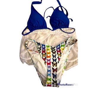 Bathing suit top and butterfly bikini bottoms